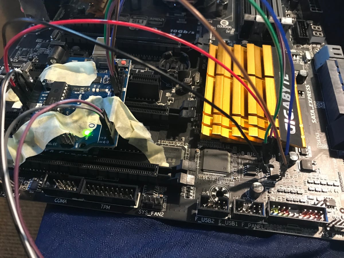 Server had a stroke - reflashing corrupted bios chip with arduino